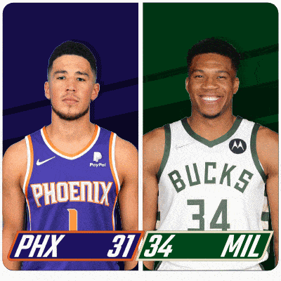two basketball players one from phoenix and one from bucks