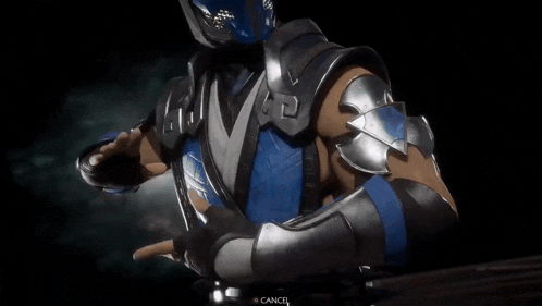 a video game character is wearing armor and a mask and says cancel on the bottom