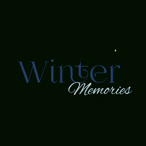 a dark red background with the words winter memories on it