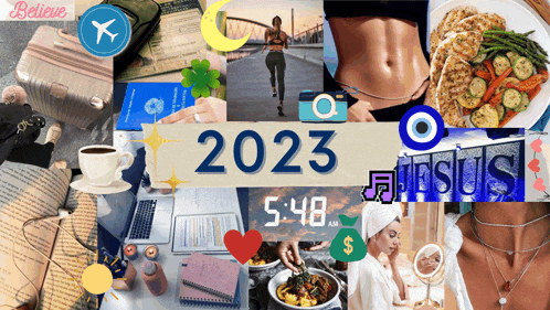 a collage of images with the year 2023 on the top