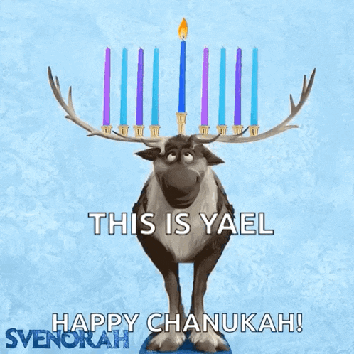 a picture of a reindeer with candles on its antlers
