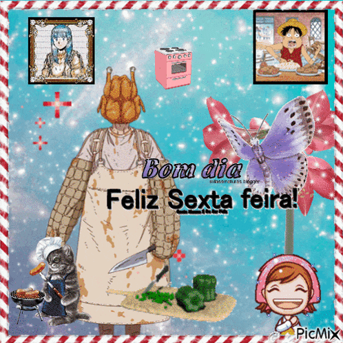 bom dia feliz sexta feira is written on the bottom of a picture