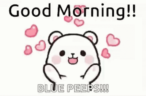 Good Morning Blue Peeps Heart GIF - Good Morning Blue Peeps Heart Good Morning GIFs