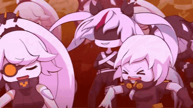 a group of cartoon characters with one wearing a mask and the letter v on it