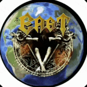 a logo for a band called emperor with a globe in the center