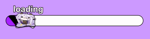 a purple and black loading bar with a cartoon girl on it