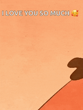 a cartoon of a woman touching a man 's face with the words " i love you so much " on the bottom