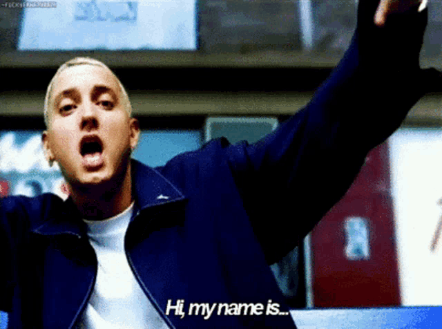 a man in a blue jacket says hi my name is ...