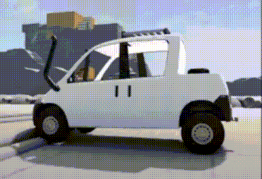 a white car with the doors open is parked on the side of a road