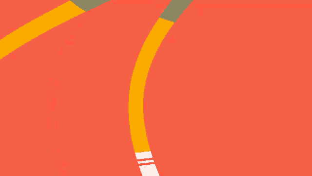 a yellow circle with a green stripe and a white stripe on it
