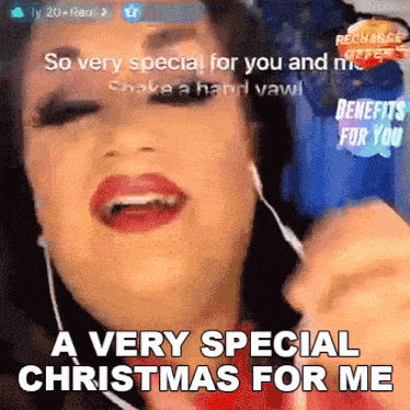 a very special christmas for me is written on the screen
