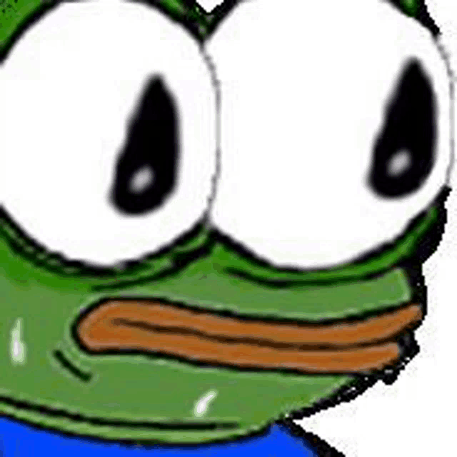 a close up of a frog with big eyes and a blue shirt .