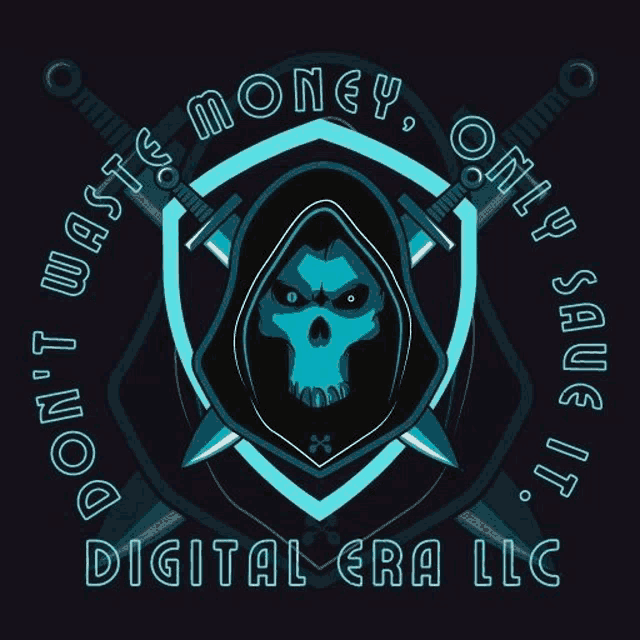 a logo for digital era llc shows a grim reaper in a hood