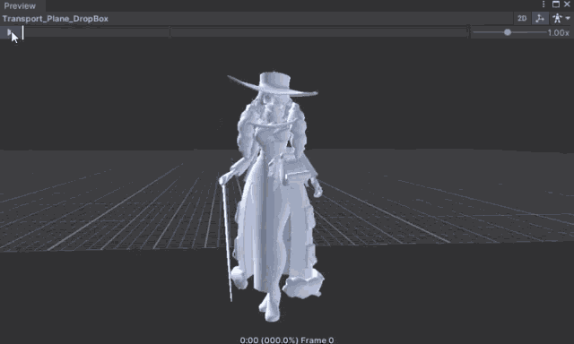 a 3d model of a woman holding a sword is being displayed in a preview window