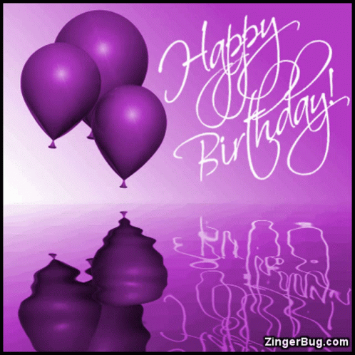 Happy Birthday Purple GIF - Happy Birthday Purple Balloons GIFs