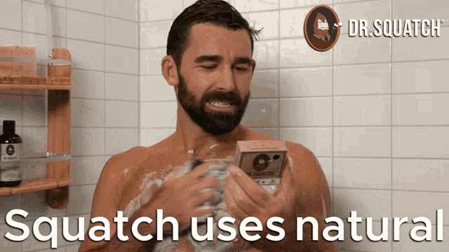 Squatch Uses Natural Ingredients Dr Squatch GIF - Squatch Uses Natural Ingredients Dr Squatch Natural Ingredients GIFs