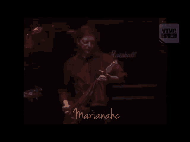 a black screen with the word marianahc in red