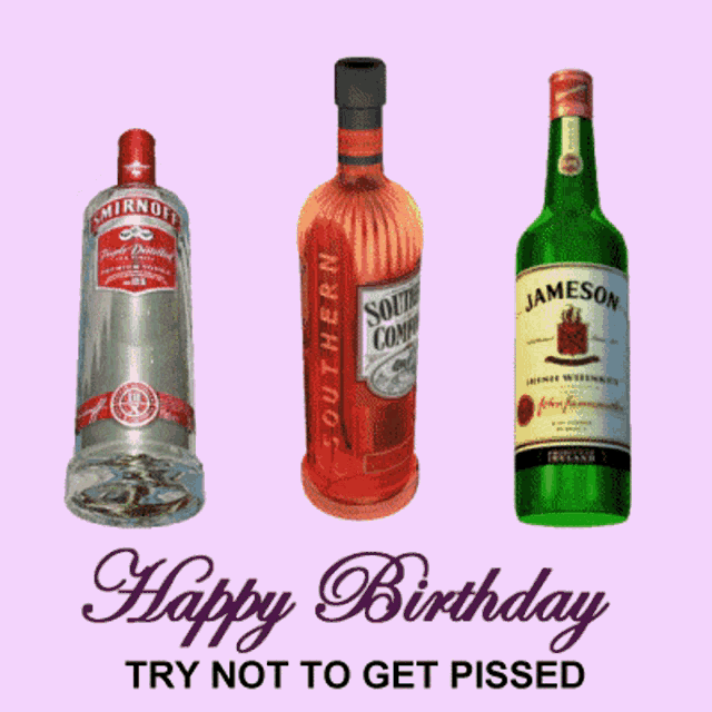 a bottle of jameson sits next to a bottle of smirnoff and a bottle of vodka