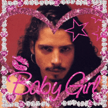 a picture of a man in a heart with the words baby girl on it