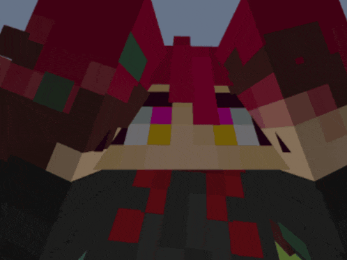 a close up of a minecraft character 's head