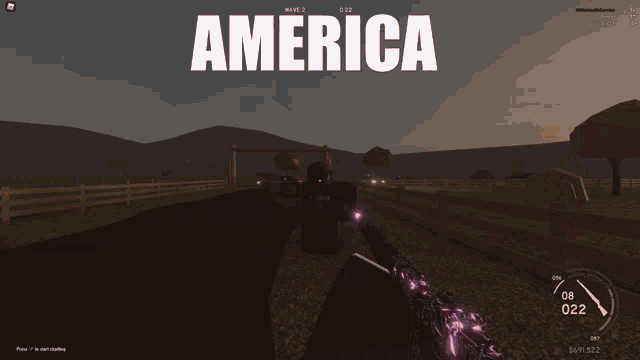 a screenshot of a video game with the word america on it