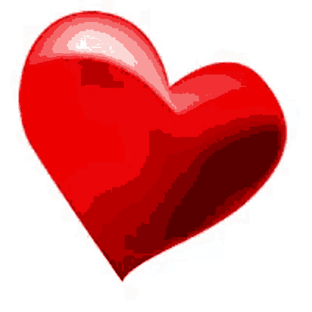 a red heart on a white background that looks like it is floating in the air