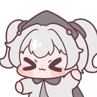 a cartoon drawing of a girl with white hair and a black hat
