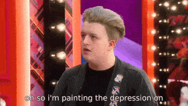 I'M Painting The Depression On Drag Race Uk 2 GIF - I'M Painting The Depression On Drag Race Uk 2 Lawrence Chaney GIFs