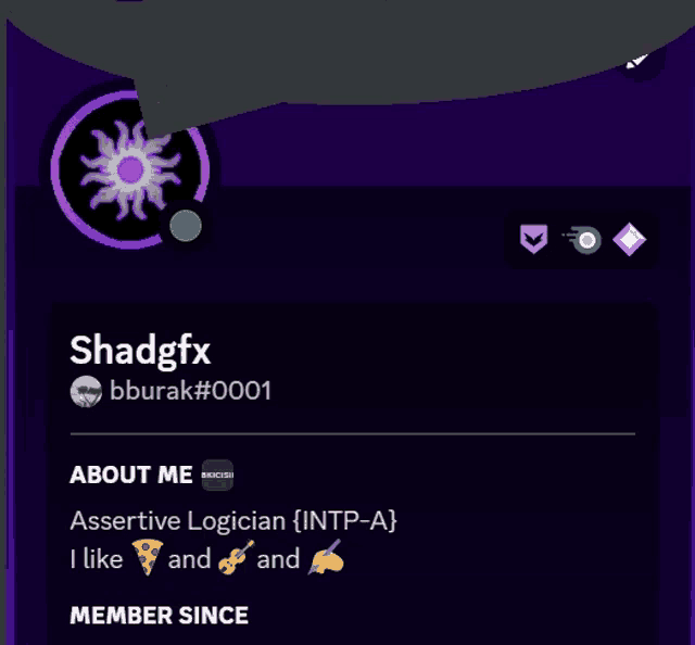 a screenshot of shadgfx 's profile with a purple background