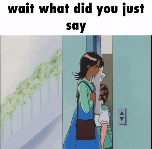 a cartoon of a girl holding a piece of paper with the words wait what did you just say below her