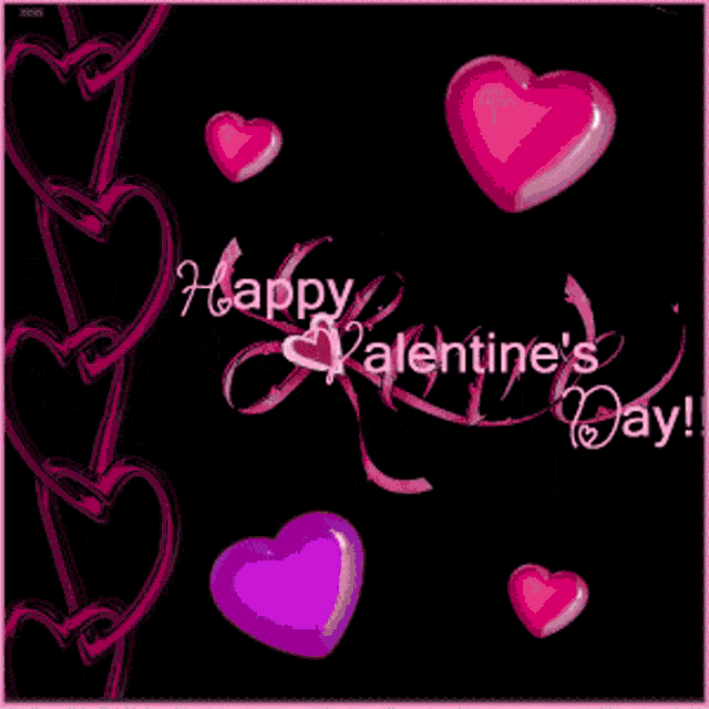a valentine 's day greeting card with purple hearts
