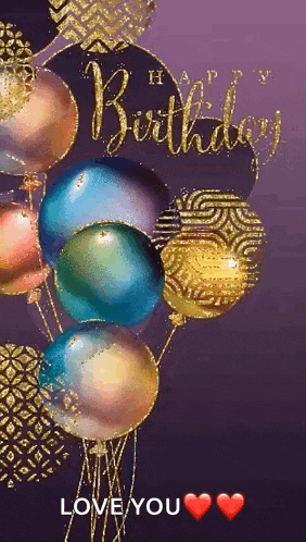 a birthday card with balloons and the words `` happy birthday ''