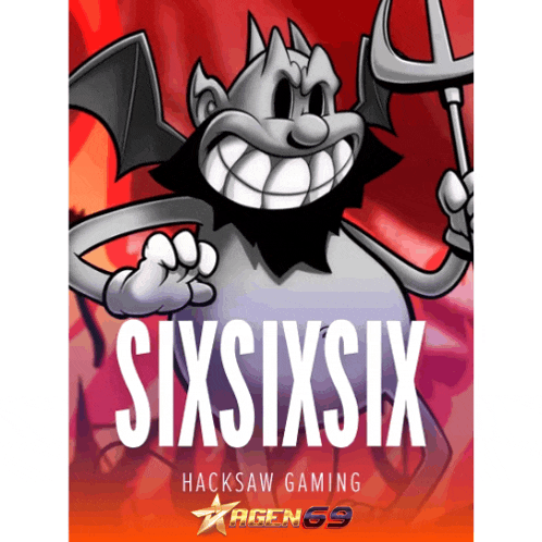 a poster for hacksaw gaming shows a cartoon character