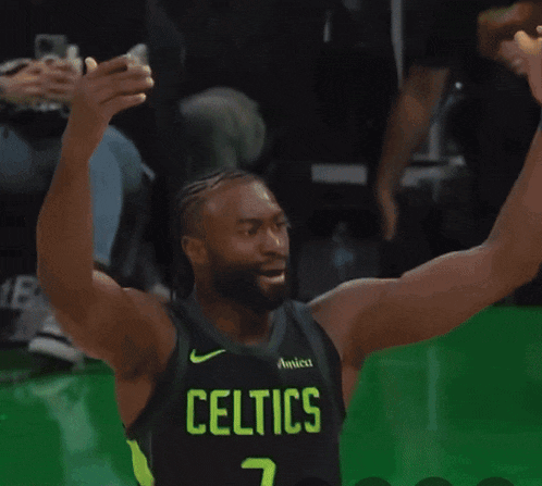 a basketball player for the celtics is on the court