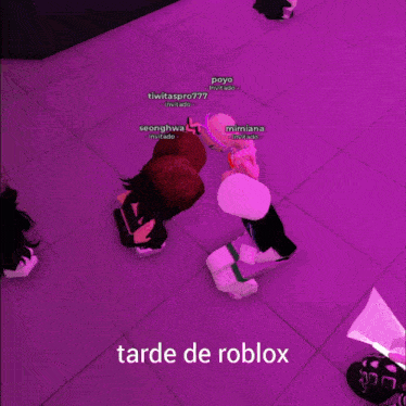 a purple background with the words tarde de roblox in the corner