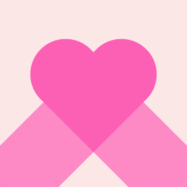 a pink heart on a white background with two pink lines