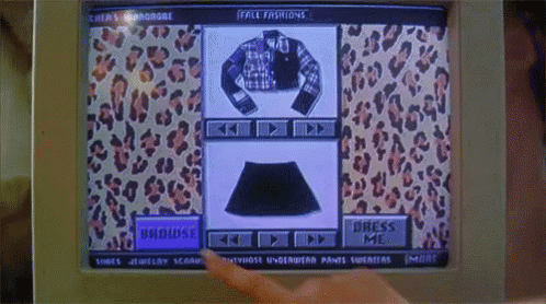 a computer screen shows a leopard print shirt and a leopard print skirt