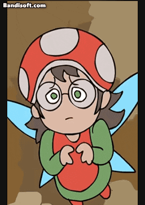 a cartoon of a fairy wearing a mushroom hat