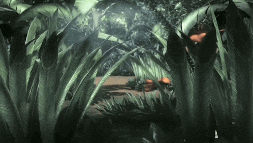 a painting of a jungle with lots of plants