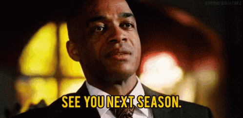 a man in a suit and tie says `` see you next season '' .