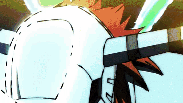 a close up of a cartoon character 's butt with a sword coming out of it