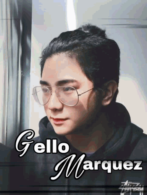a picture of a young man with the name gello marquez on it