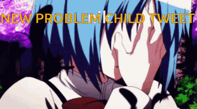 a picture of a girl with the words new problem child tweet on it