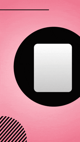 a pink background with a black circle that says aguarde on it