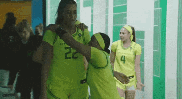 a female basketball player with the number 22 on her shirt
