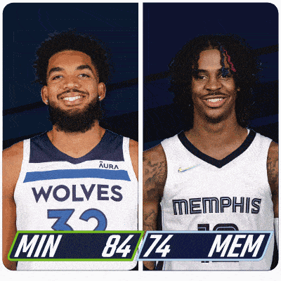 two basketball players one from the wolves and one from the memphis