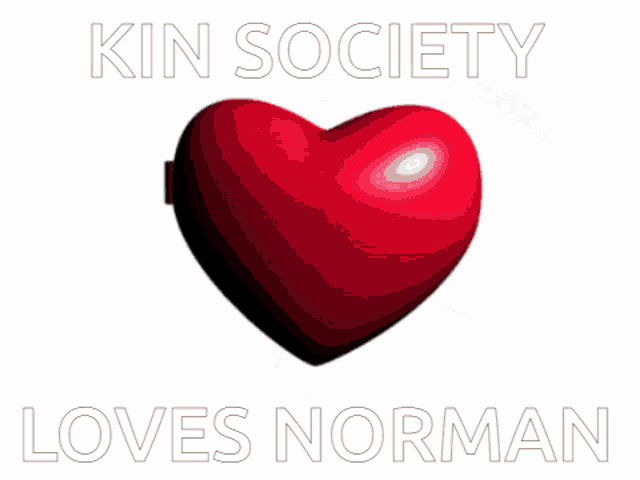a heart shaped mirror with the words kin society loves norman written on it