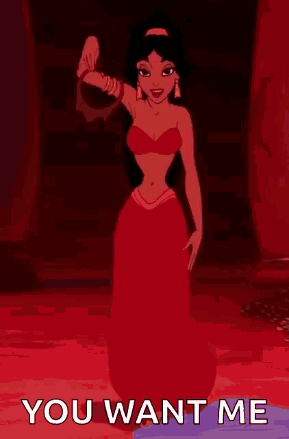 a picture of a cartoon character with the words you want me below her