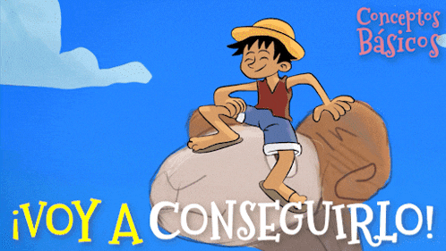 a cartoon of monkey d luffy with the words " voy a conseguirlo " written below him