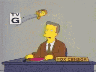 a cartoon of a man with a sign that says fox censorship
